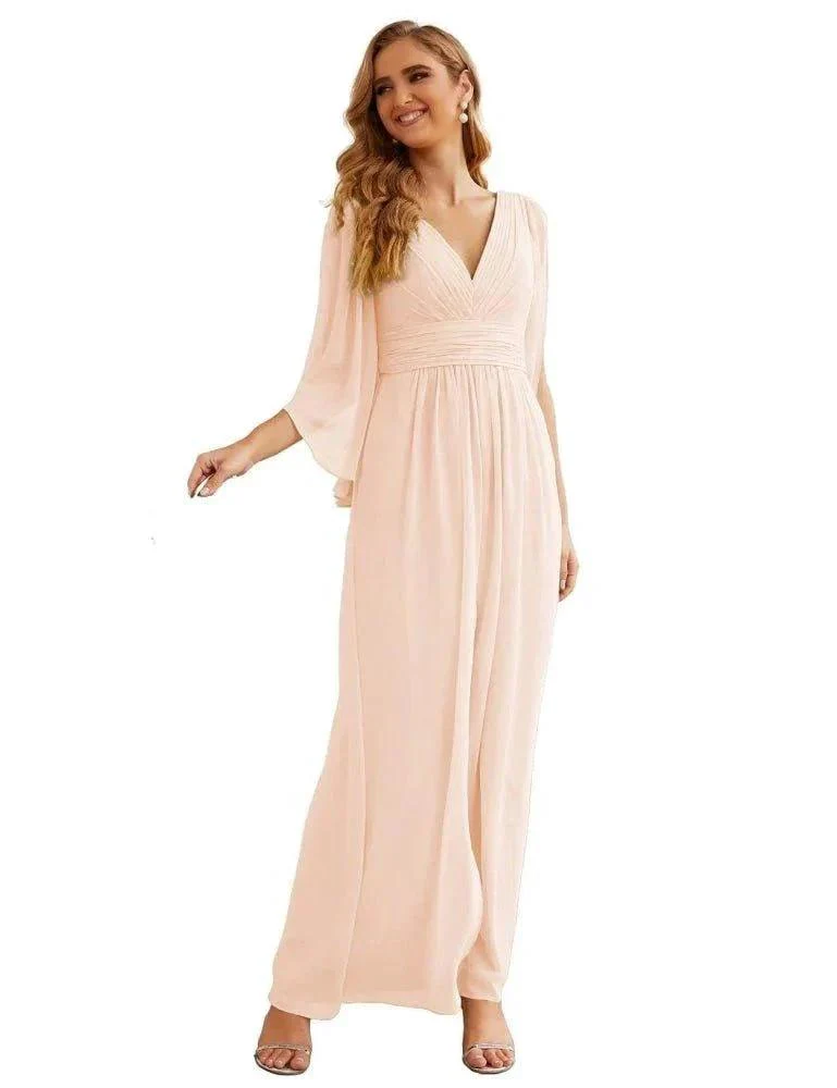 Numbersea Chiffon Bridesmaid Dresses with Split for Women Wedding Long Party Prom Gown Flutter Sleeve SEA28045 - Image 36
