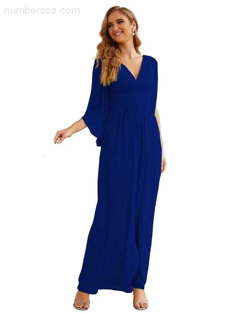 Numbersea Chiffon Bridesmaid Dresses with Split for Women Wedding Long Party Prom Gown Flutter Sleeve SEA28045 - Image 41