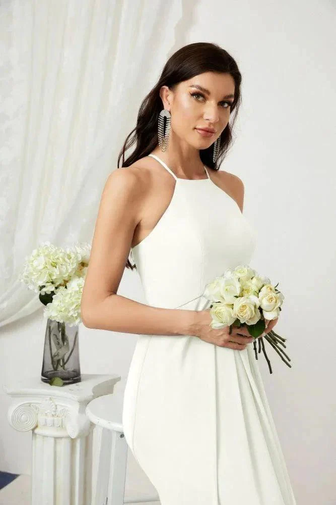 Numbersea Chiffon Halter Bridesmaid Dresses Long A-Line Formal Evening Dress 2805 - Image 101
