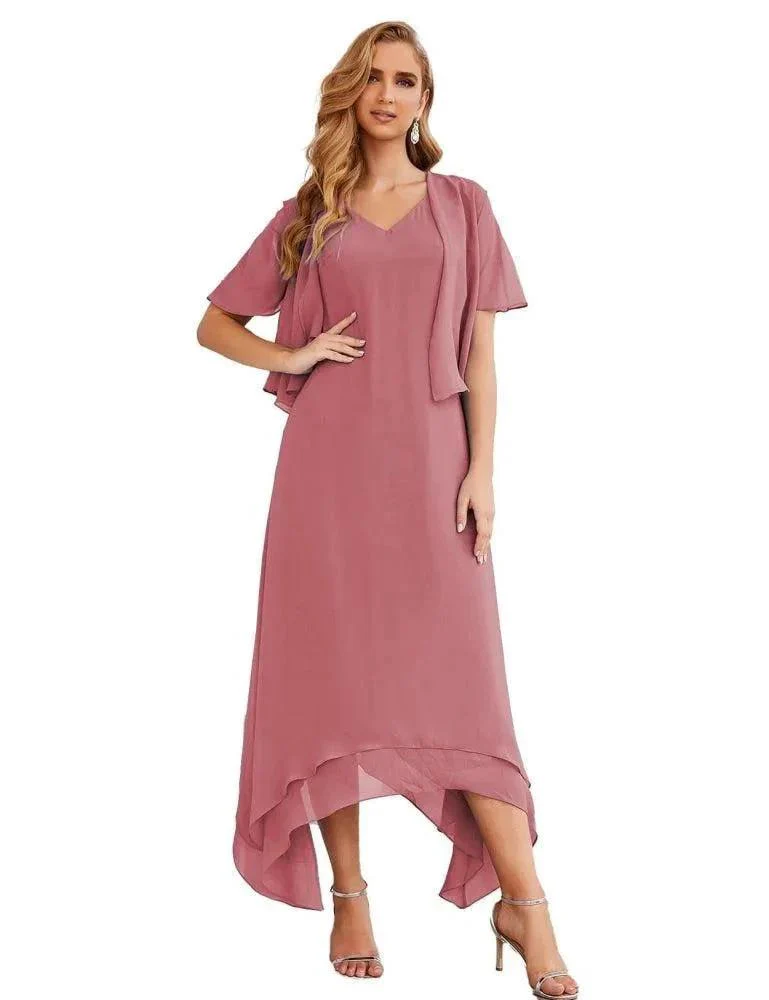 Sunnderly Chiffon Plus Size Mother of Bride Dresses with Jacket Formal Dresses for Wedding SY28073 - Image 11