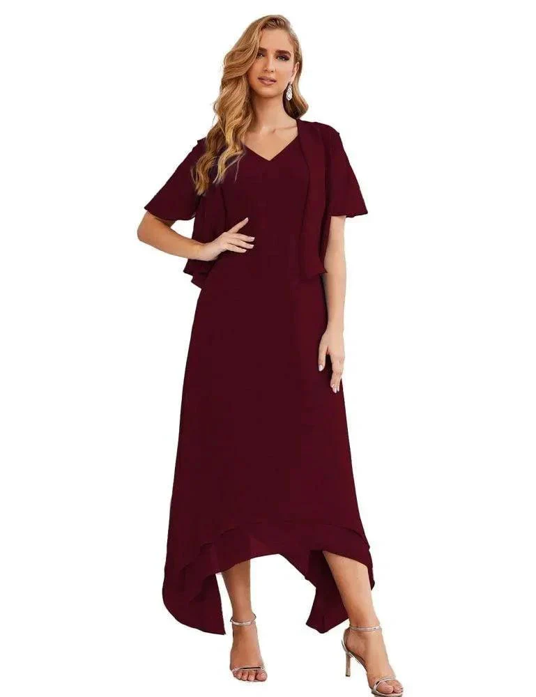 Sunnderly Chiffon Plus Size Mother of Bride Dresses with Jacket Formal Dresses for Wedding SY28073 - Image 16