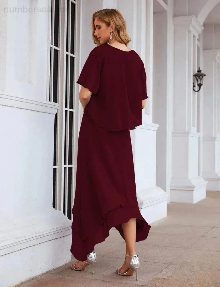 Sunnderly Chiffon Plus Size Mother of Bride Dresses with Jacket Formal Dresses for Wedding SY28073 - Image 17