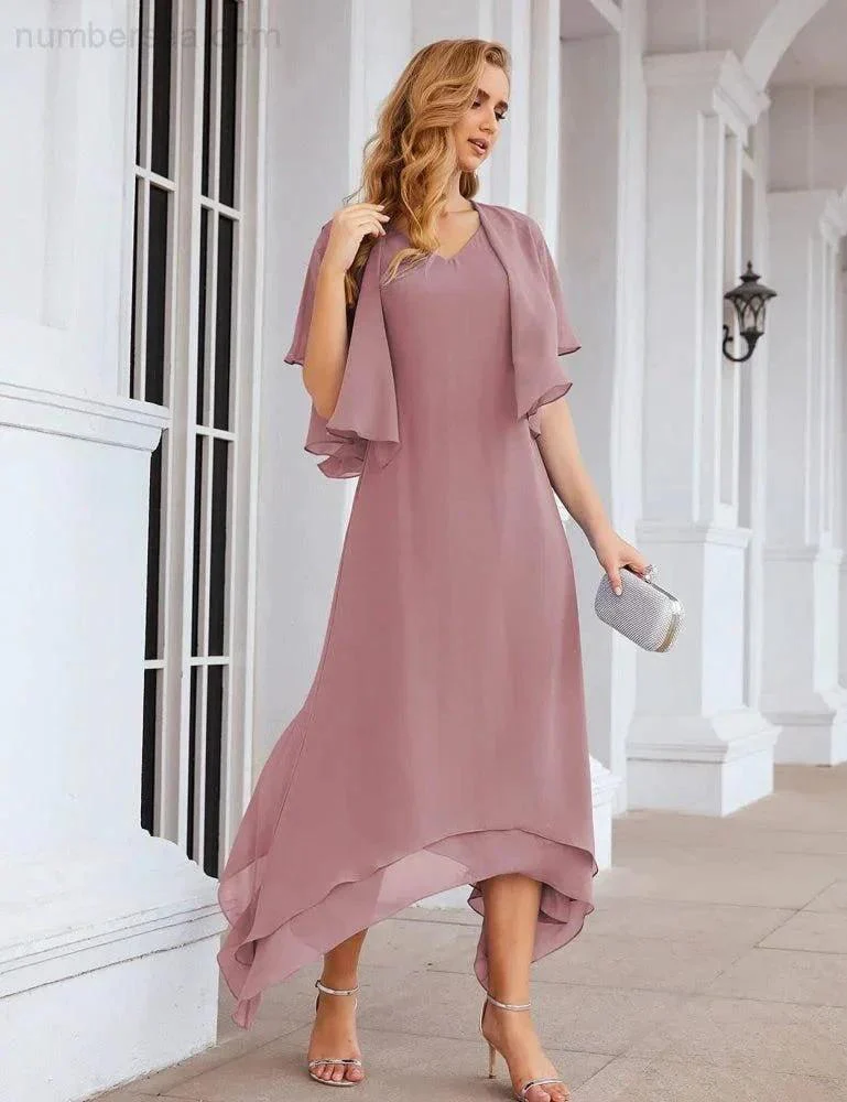 Sunnderly Chiffon Plus Size Mother of Bride Dresses with Jacket Formal Dresses for Wedding SY28073 - Image 35