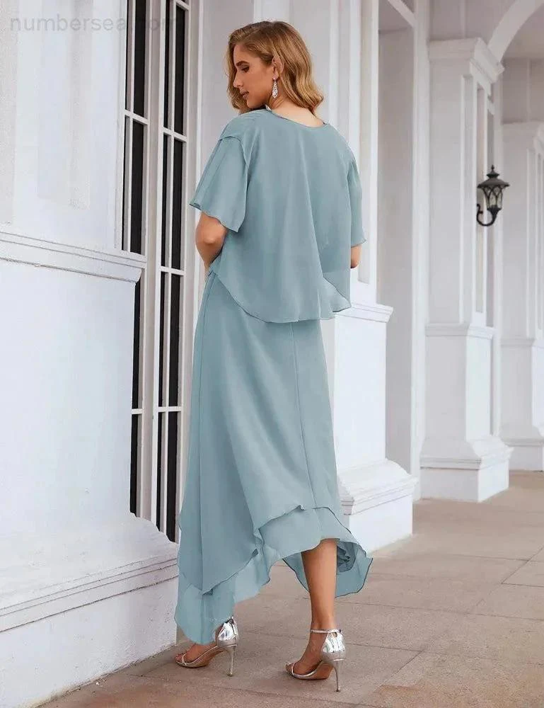 Sunnderly Chiffon Plus Size Mother of Bride Dresses with Jacket Formal Dresses for Wedding SY28073 - Image 37