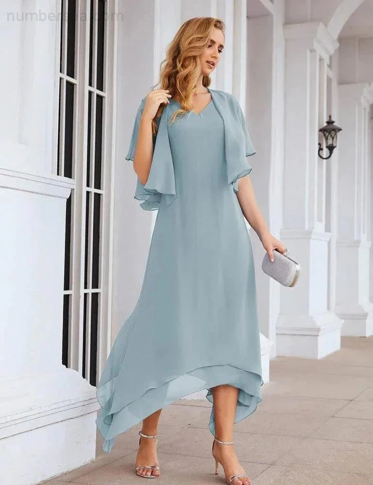 Sunnderly Chiffon Plus Size Mother of Bride Dresses with Jacket Formal Dresses for Wedding SY28073 - Image 39