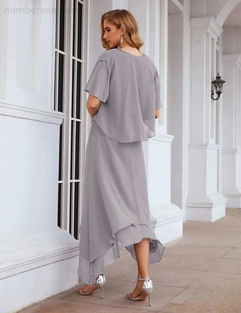 Sunnderly Chiffon Plus Size Mother of Bride Dresses with Jacket Formal Dresses for Wedding SY28073 - Image 42