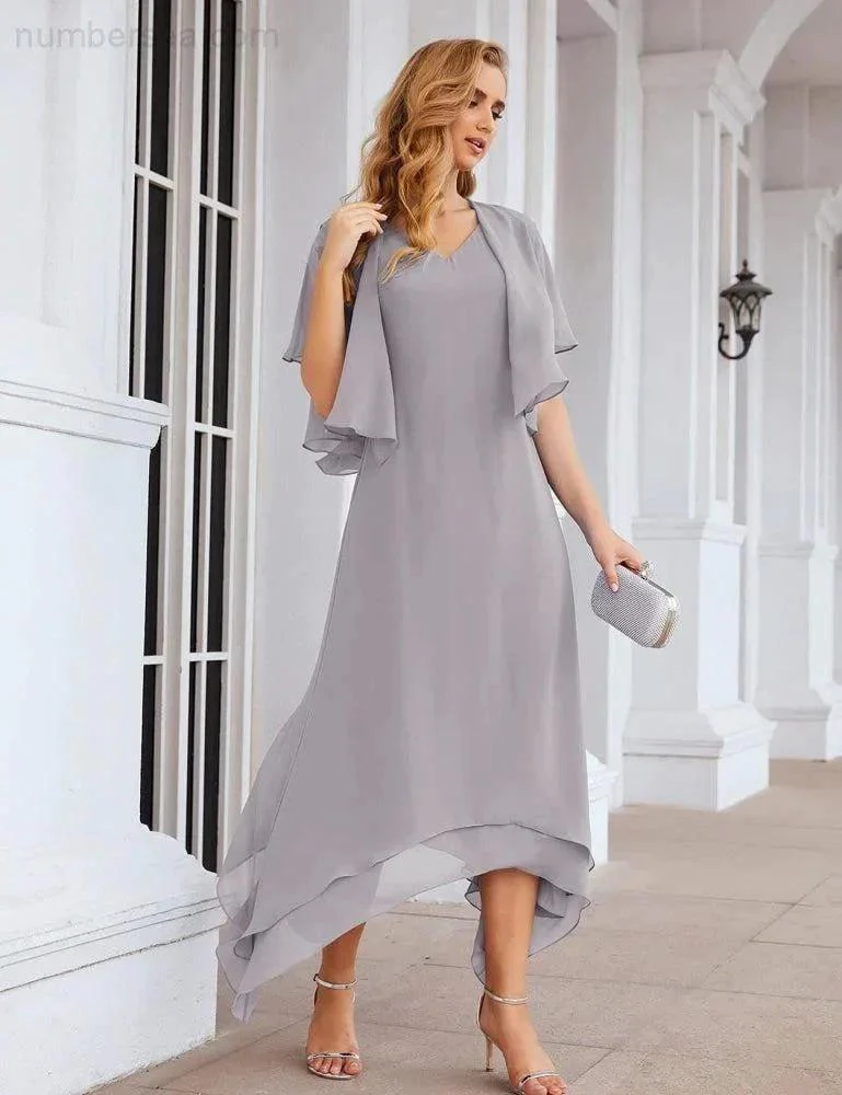 Sunnderly Chiffon Plus Size Mother of Bride Dresses with Jacket Formal Dresses for Wedding SY28073 - Image 45