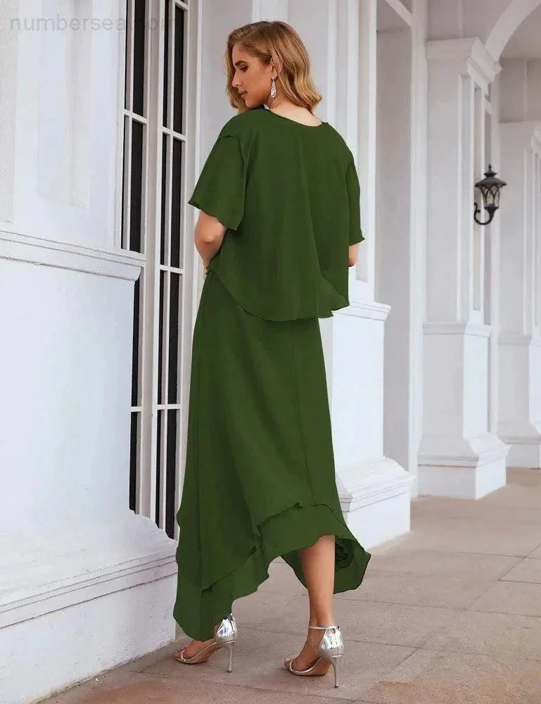 Sunnderly Chiffon Plus Size Mother of Bride Dresses with Jacket Formal Dresses for Wedding SY28073 - Image 47
