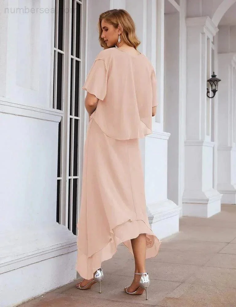 Sunnderly Chiffon Plus Size Mother of Bride Dresses with Jacket Formal Dresses for Wedding SY28073 - Image 52