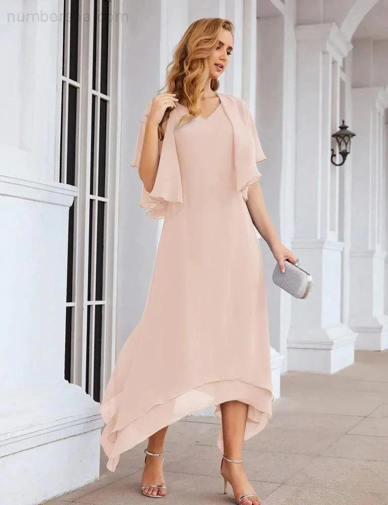Sunnderly Chiffon Plus Size Mother of Bride Dresses with Jacket Formal Dresses for Wedding SY28073 - Image 55
