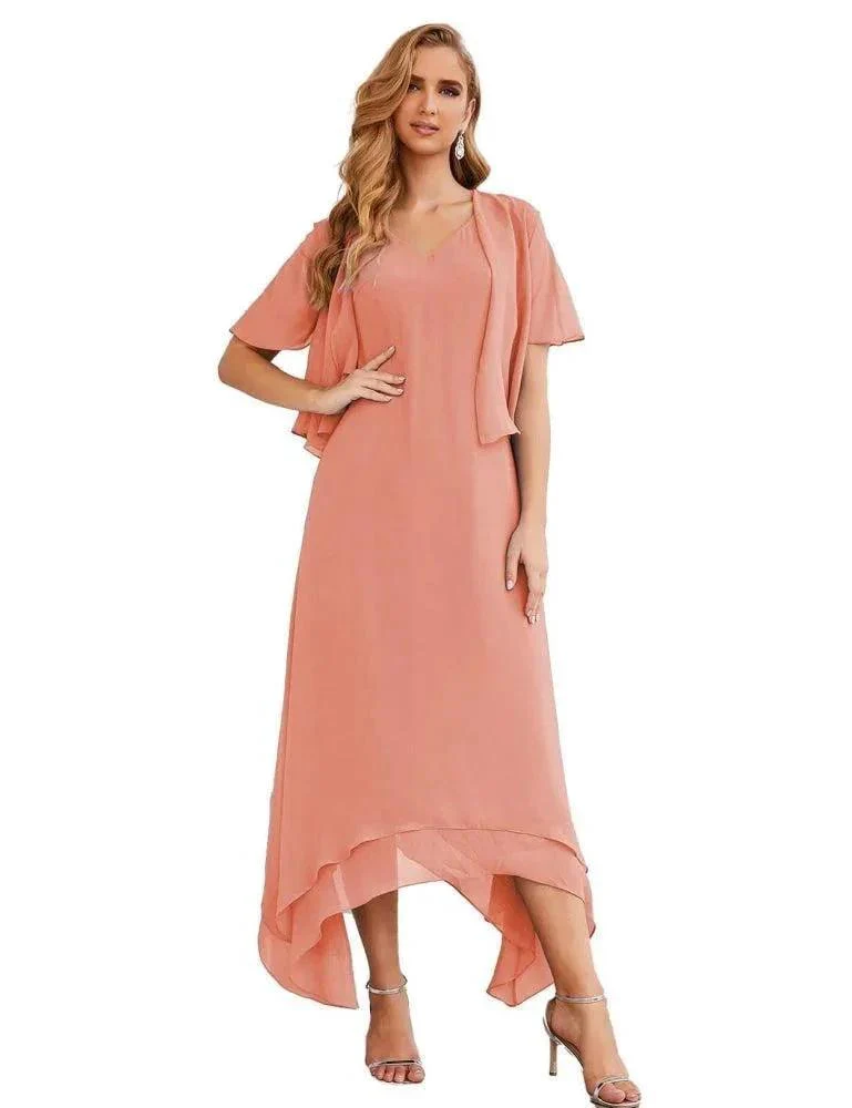 Sunnderly Chiffon Plus Size Mother of Bride Dresses with Jacket Formal Dresses for Wedding SY28073 - Image 6
