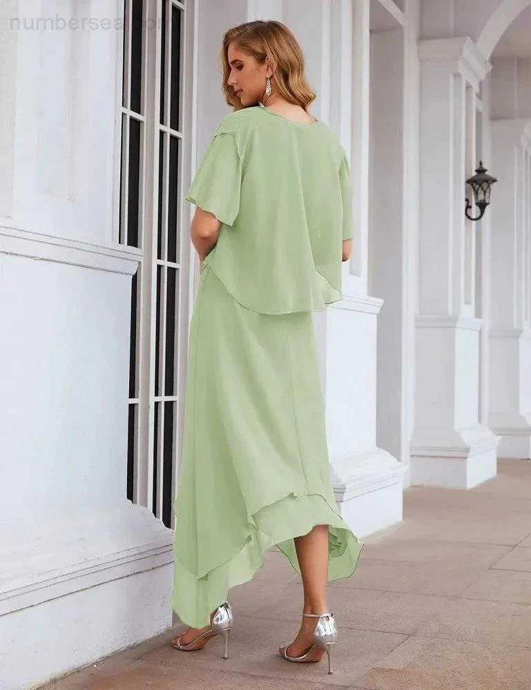 Sunnderly Chiffon Plus Size Mother of Bride Dresses with Jacket Formal Dresses for Wedding SY28073 - Image 62