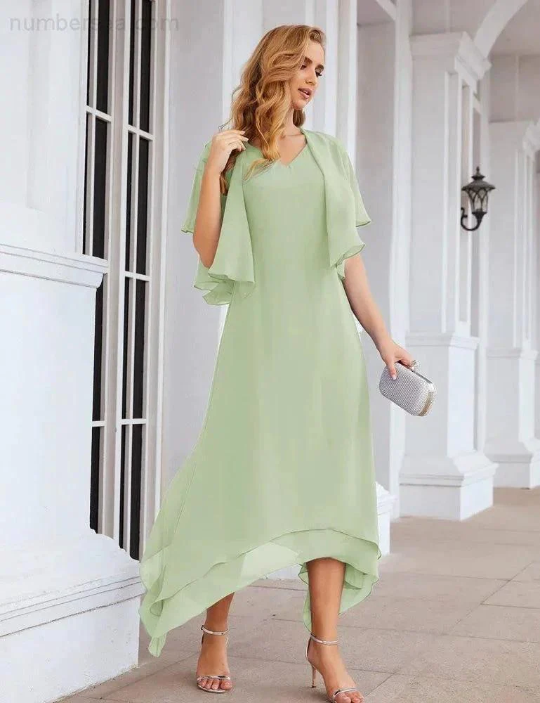 Sunnderly Chiffon Plus Size Mother of Bride Dresses with Jacket Formal Dresses for Wedding SY28073 - Image 64