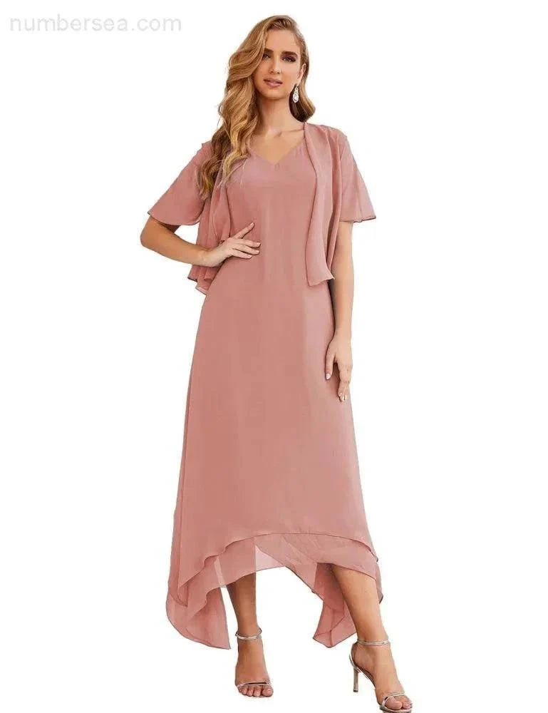 Sunnderly Chiffon Plus Size Mother of Bride Dresses with Jacket Formal Dresses for Wedding SY28073 - Image 66