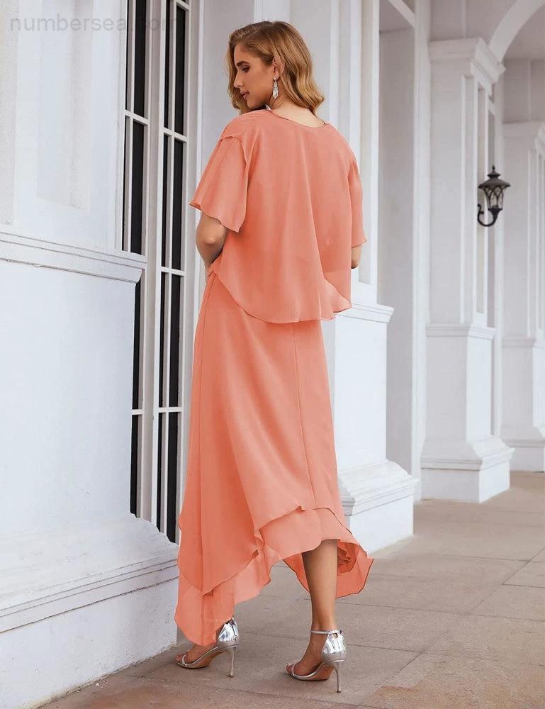 Sunnderly Chiffon Plus Size Mother of Bride Dresses with Jacket Formal Dresses for Wedding SY28073 - Image 7