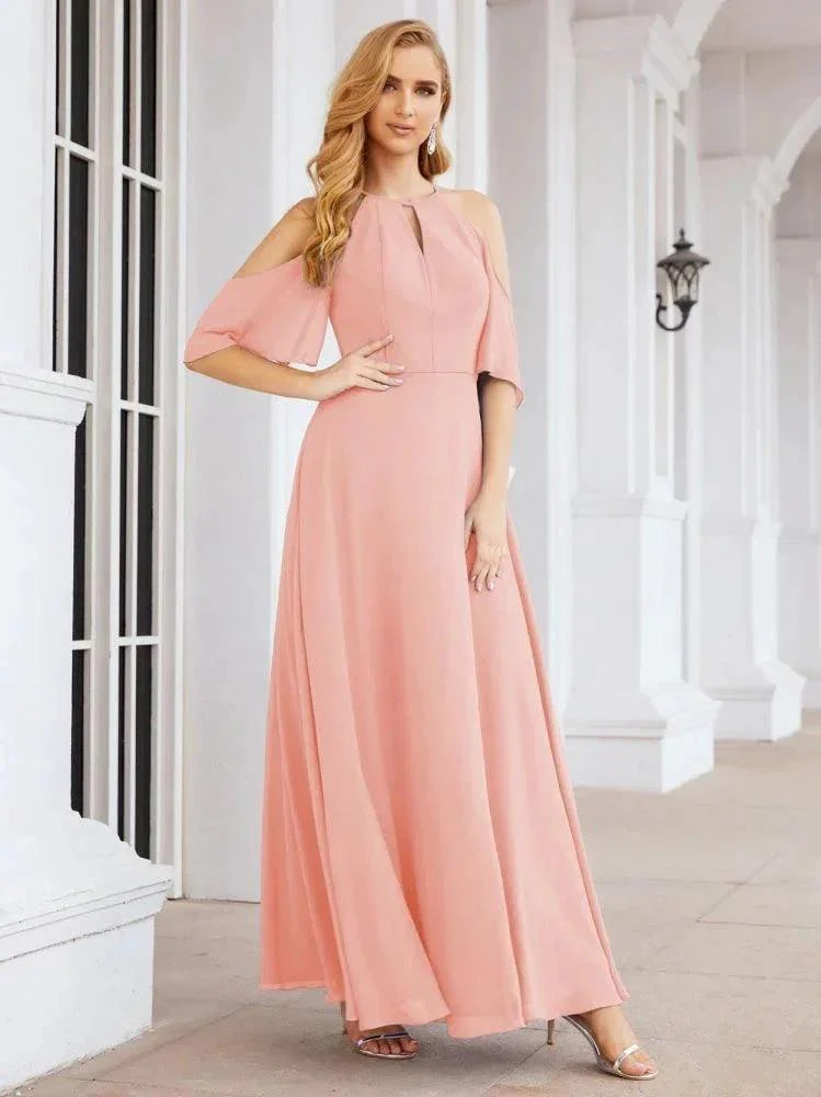 Numbersea Cold Shoulder Bridesmaid Dresses A-Line Long Formal Evening Gowns 28074 - Image 11