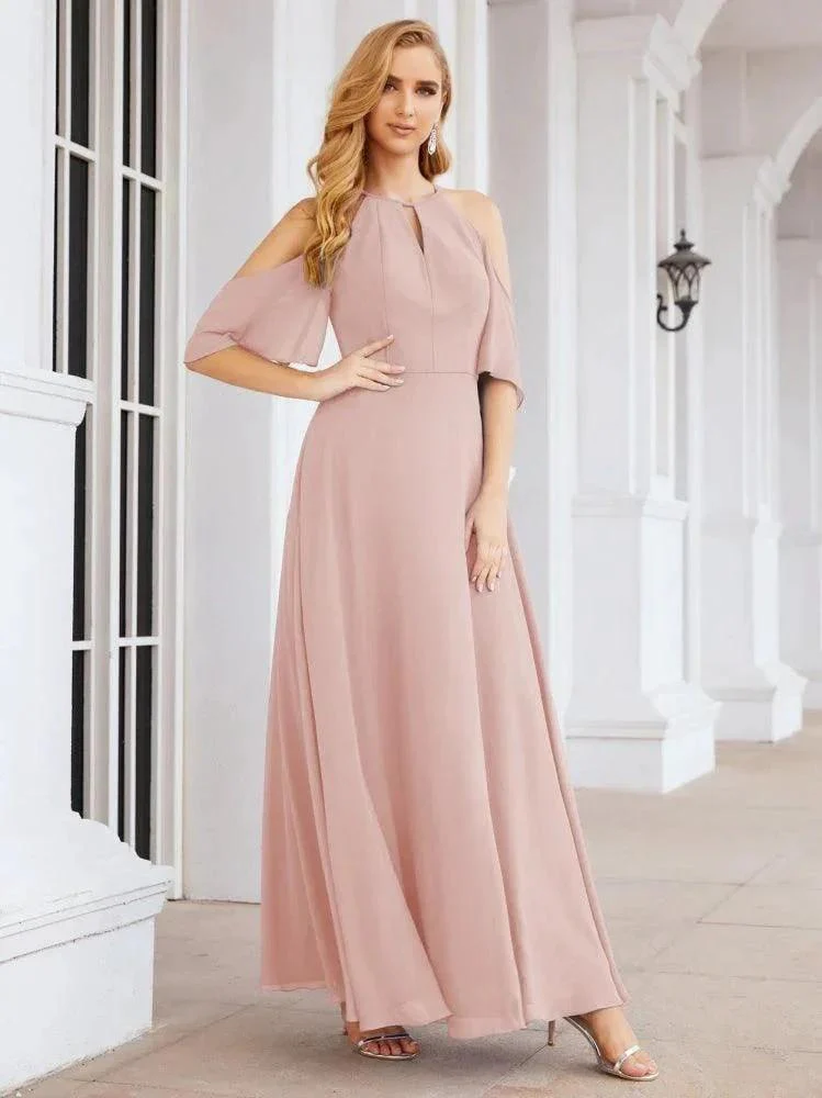 Numbersea Cold Shoulder Bridesmaid Dresses A-Line Long Formal Evening Gowns 28074 - Image 17