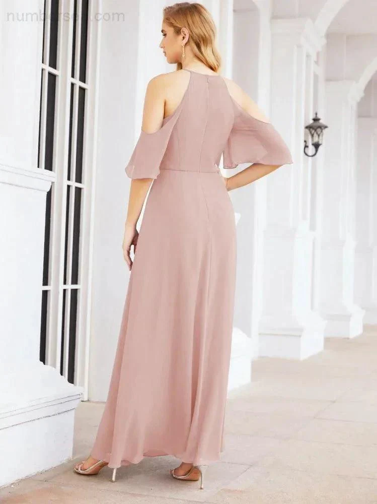 Numbersea Cold Shoulder Bridesmaid Dresses A-Line Long Formal Evening Gowns 28074 - Image 18