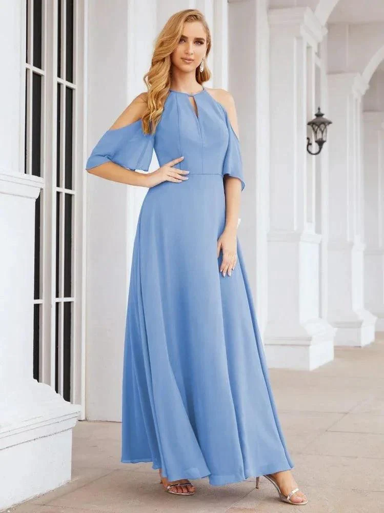 Numbersea Cold Shoulder Bridesmaid Dresses A-Line Long Formal Evening Gowns 28074 - Image 19