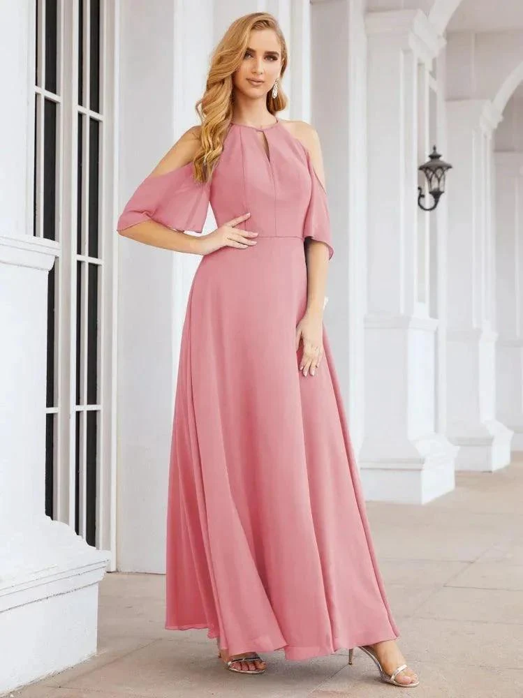 Numbersea Cold Shoulder Bridesmaid Dresses A-Line Long Formal Evening Gowns 28074 - Image 21