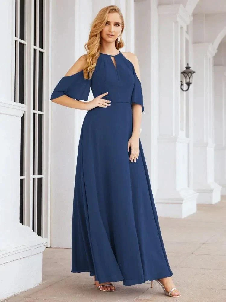 Numbersea Cold Shoulder Bridesmaid Dresses A-Line Long Formal Evening Gowns 28074 - Image 25