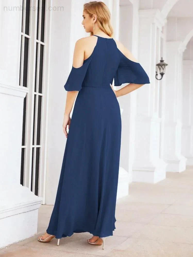 Numbersea Cold Shoulder Bridesmaid Dresses A-Line Long Formal Evening Gowns 28074 - Image 26