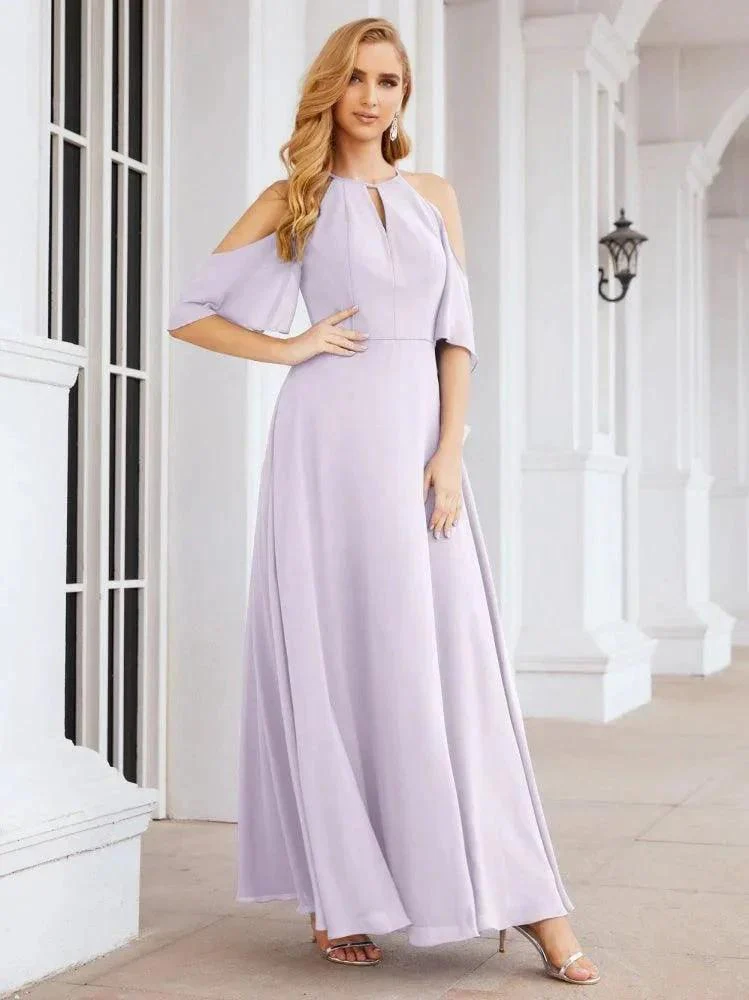 Numbersea Cold Shoulder Bridesmaid Dresses A-Line Long Formal Evening Gowns 28074 - Image 27