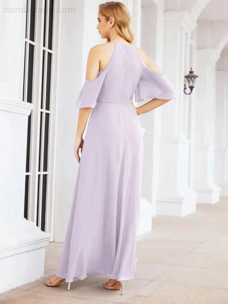 Numbersea Cold Shoulder Bridesmaid Dresses A-Line Long Formal Evening Gowns 28074 - Image 28