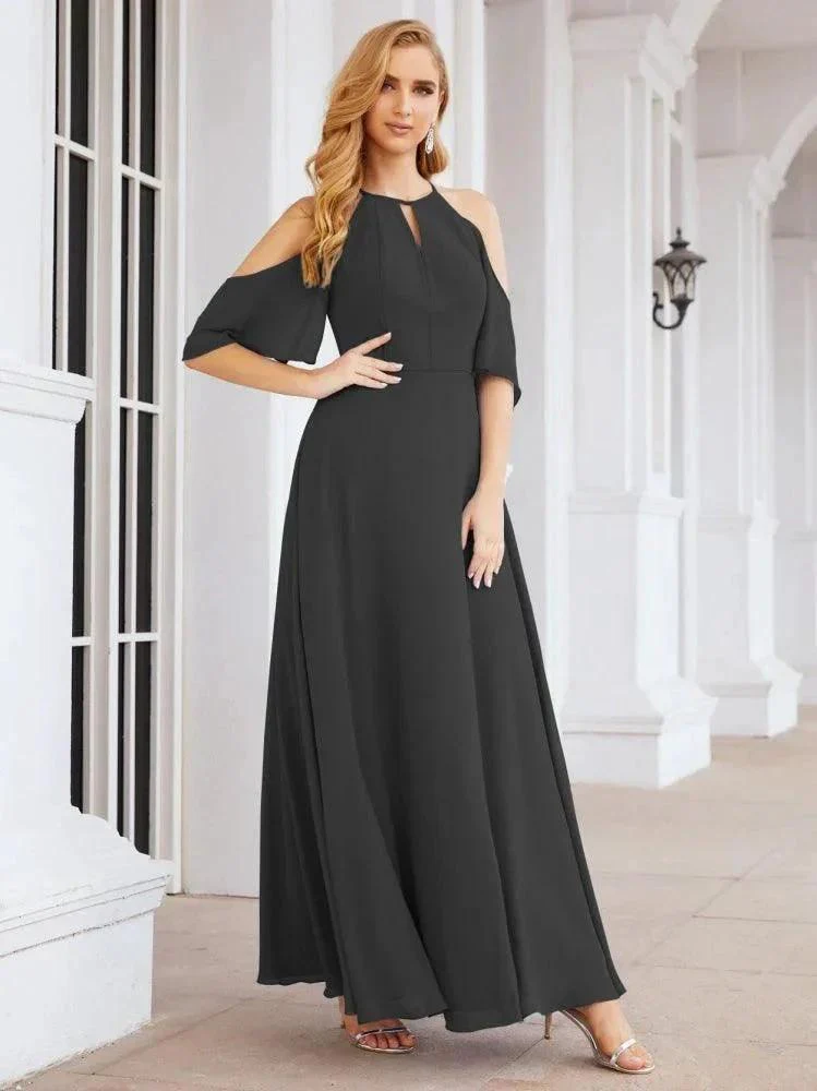 Numbersea Cold Shoulder Bridesmaid Dresses A-Line Long Formal Evening Gowns 28074 - Image 29