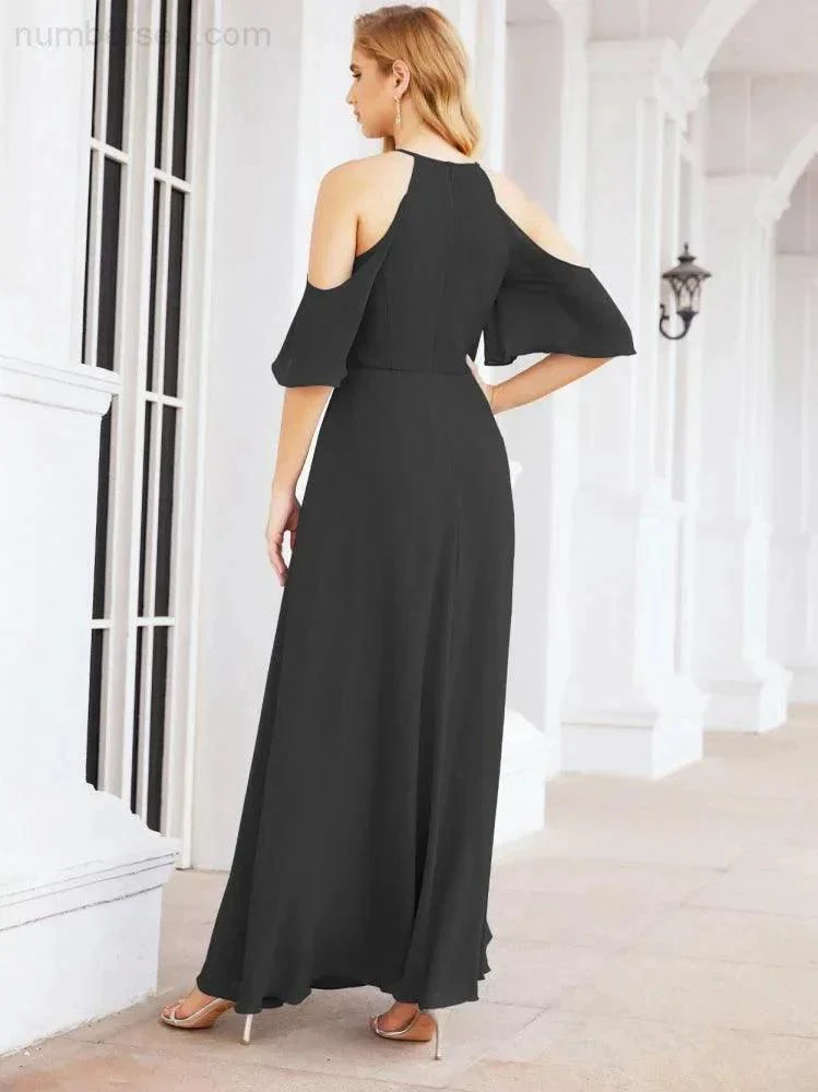 Numbersea Cold Shoulder Bridesmaid Dresses A-Line Long Formal Evening Gowns 28074 - Image 30