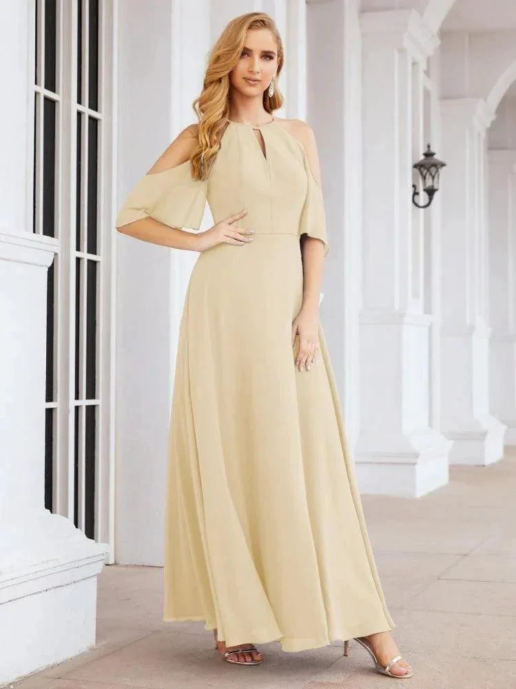 Numbersea Cold Shoulder Bridesmaid Dresses A-Line Long Formal Evening Gowns 28074 - Image 31
