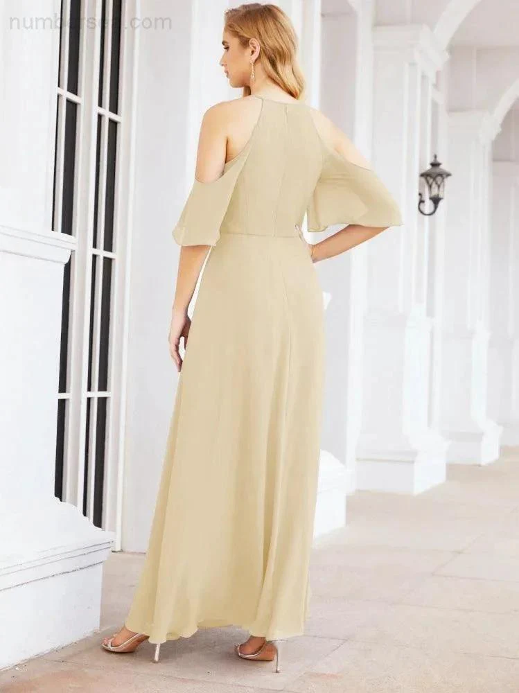 Numbersea Cold Shoulder Bridesmaid Dresses A-Line Long Formal Evening Gowns 28074 - Image 32