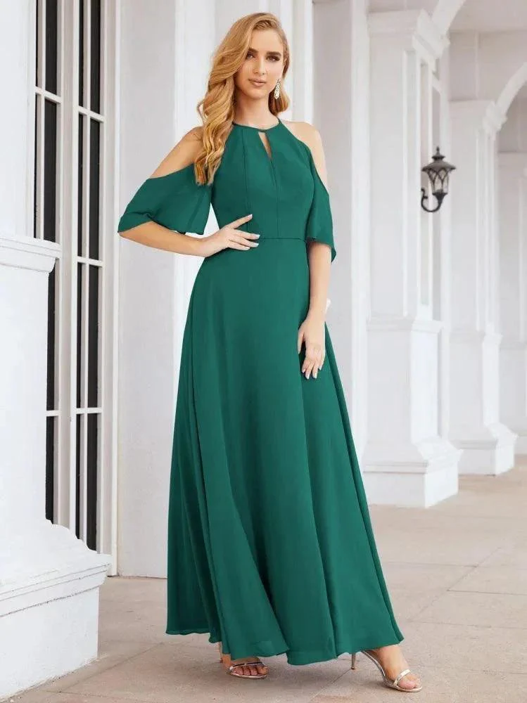 Numbersea Cold Shoulder Bridesmaid Dresses A-Line Long Formal Evening Gowns 28074 - Image 33