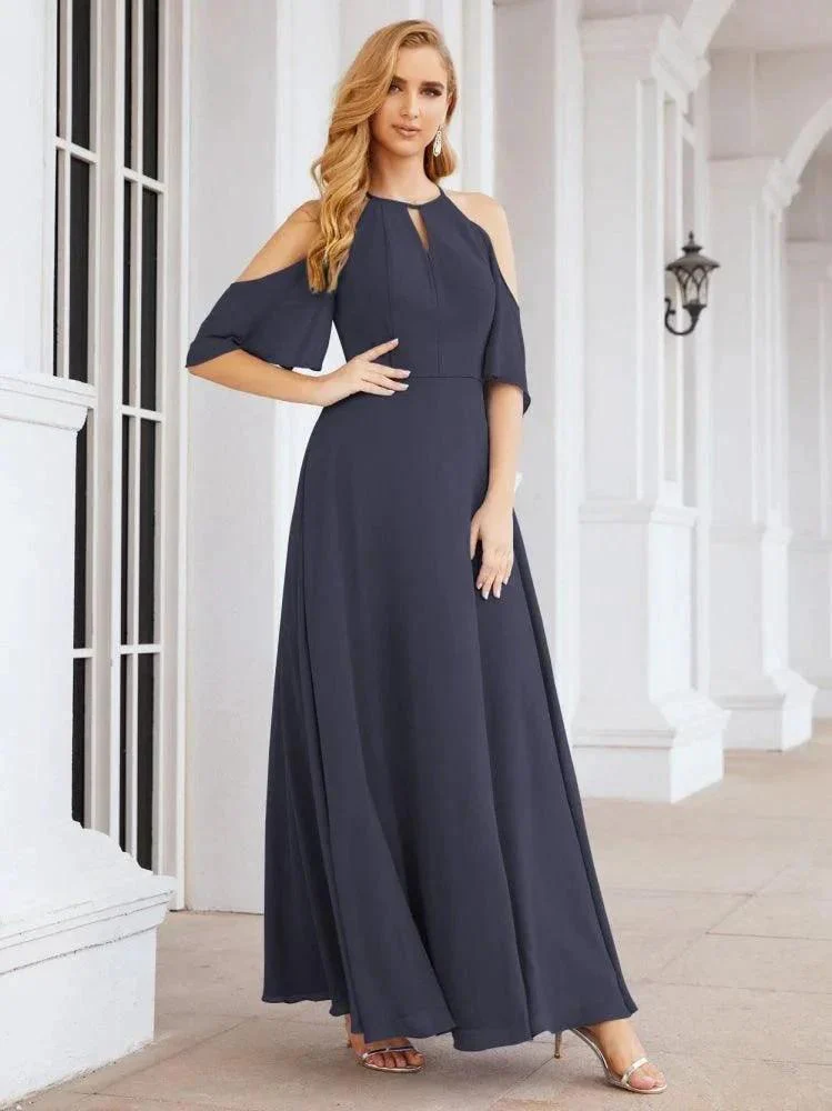Numbersea Cold Shoulder Bridesmaid Dresses A-Line Long Formal Evening Gowns 28074 - Image 35