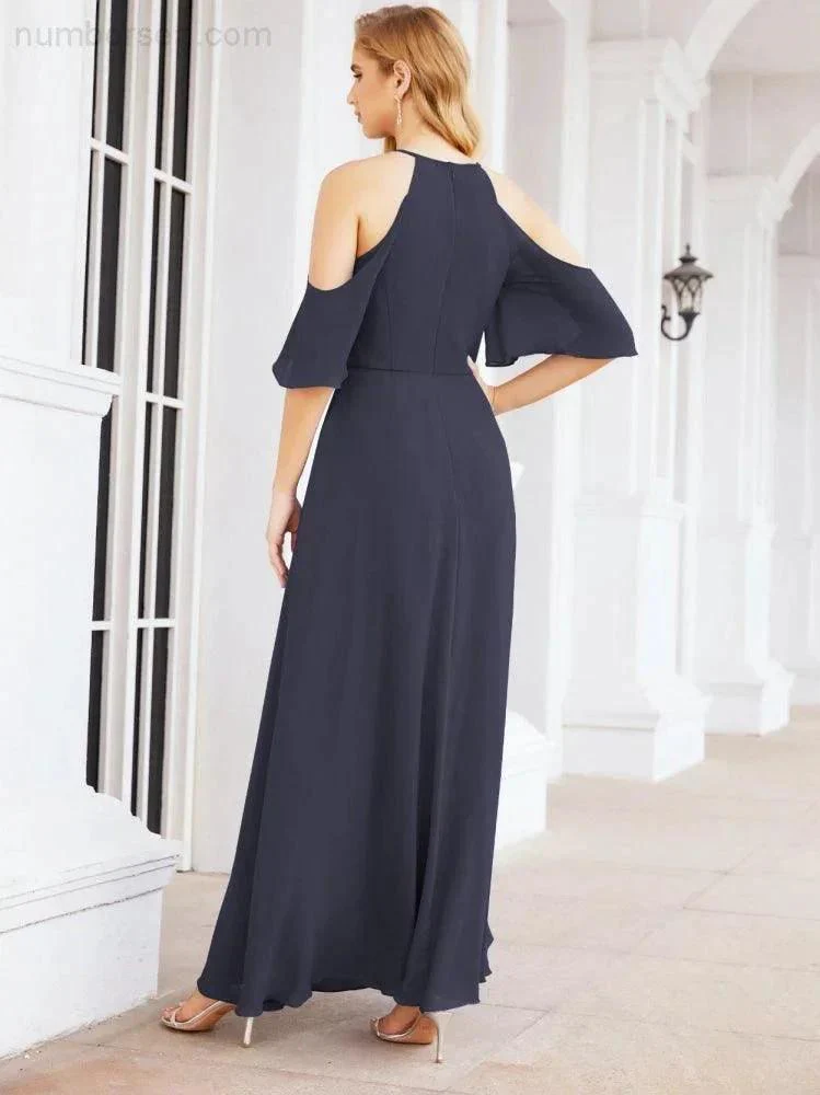 Numbersea Cold Shoulder Bridesmaid Dresses A-Line Long Formal Evening Gowns 28074 - Image 36
