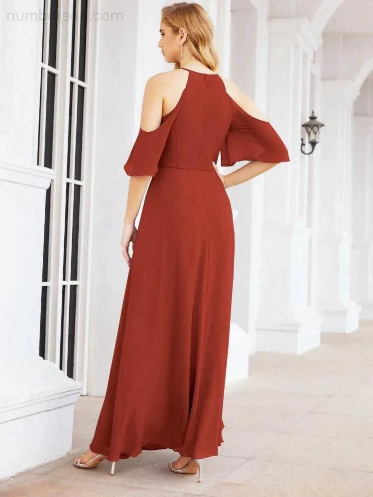 Numbersea Cold Shoulder Bridesmaid Dresses A-Line Long Formal Evening Gowns 28074 - Image 38