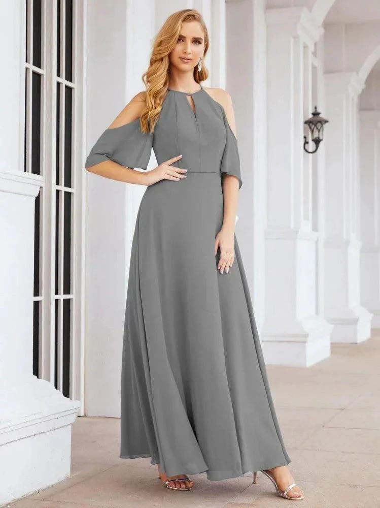 Numbersea Cold Shoulder Bridesmaid Dresses A-Line Long Formal Evening Gowns 28074 - Image 39