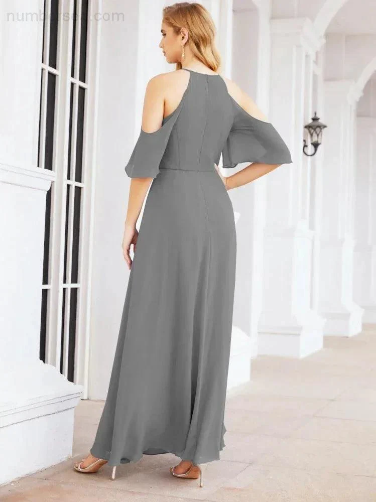 Numbersea Cold Shoulder Bridesmaid Dresses A-Line Long Formal Evening Gowns 28074 - Image 40