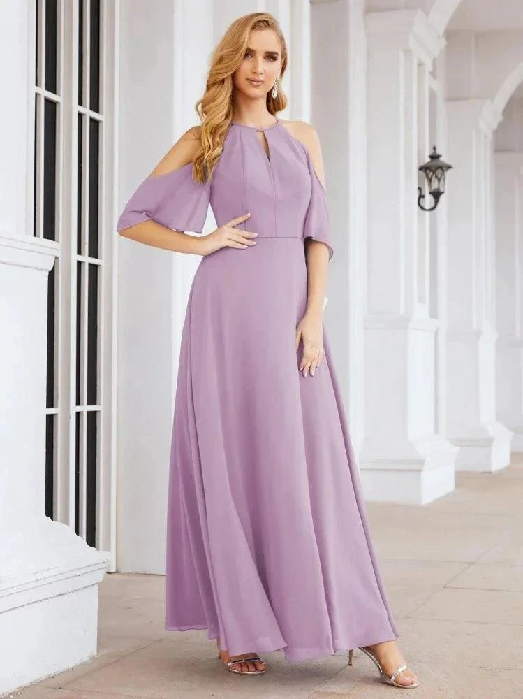 Numbersea Cold Shoulder Bridesmaid Dresses A-Line Long Formal Evening Gowns 28074 - Image 41