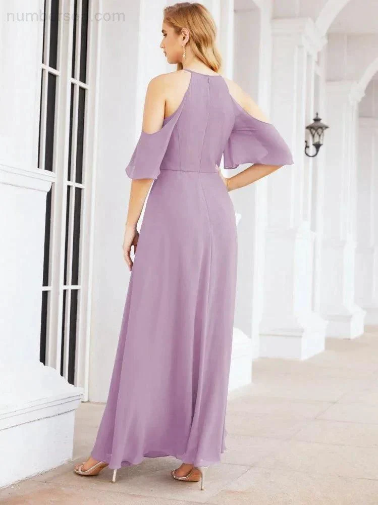 Numbersea Cold Shoulder Bridesmaid Dresses A-Line Long Formal Evening Gowns 28074 - Image 42