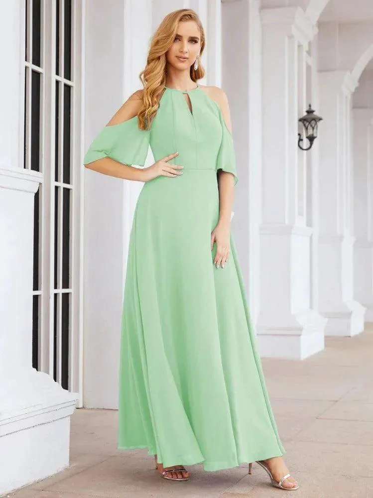 Numbersea Cold Shoulder Bridesmaid Dresses A-Line Long Formal Evening Gowns 28074 - Image 43