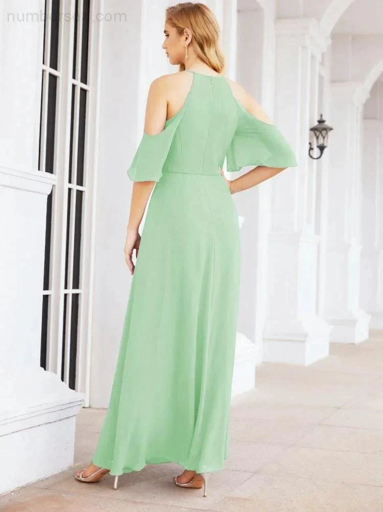 Numbersea Cold Shoulder Bridesmaid Dresses A-Line Long Formal Evening Gowns 28074 - Image 44
