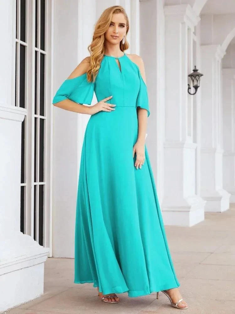 Numbersea Cold Shoulder Bridesmaid Dresses A-Line Long Formal Evening Gowns 28074 - Image 45