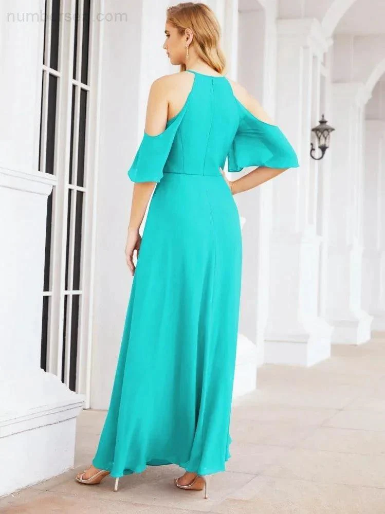 Numbersea Cold Shoulder Bridesmaid Dresses A-Line Long Formal Evening Gowns 28074 - Image 46