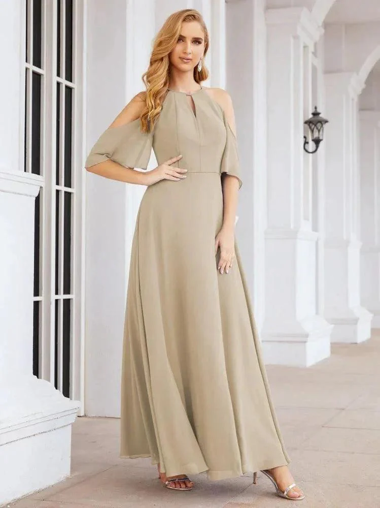 Numbersea Cold Shoulder Bridesmaid Dresses A-Line Long Formal Evening Gowns 28074 - Image 47