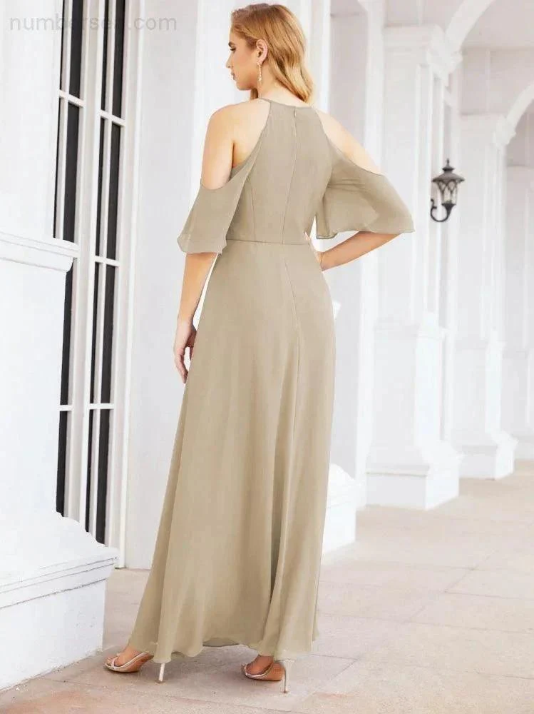 Numbersea Cold Shoulder Bridesmaid Dresses A-Line Long Formal Evening Gowns 28074 - Image 48