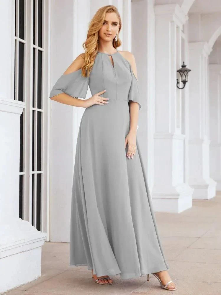 Numbersea Cold Shoulder Bridesmaid Dresses A-Line Long Formal Evening Gowns 28074 - Image 49