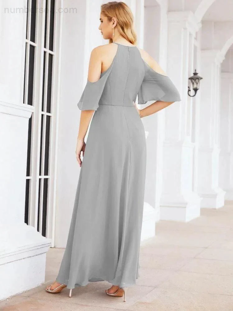 Numbersea Cold Shoulder Bridesmaid Dresses A-Line Long Formal Evening Gowns 28074 - Image 50