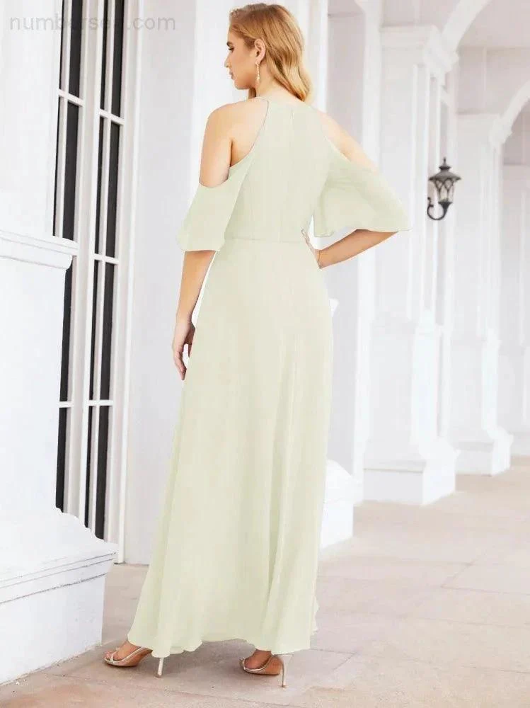 Numbersea Cold Shoulder Bridesmaid Dresses A-Line Long Formal Evening Gowns 28074 - Image 52