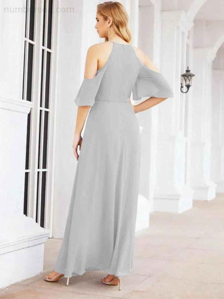 Numbersea Cold Shoulder Bridesmaid Dresses A-Line Long Formal Evening Gowns 28074 - Image 54
